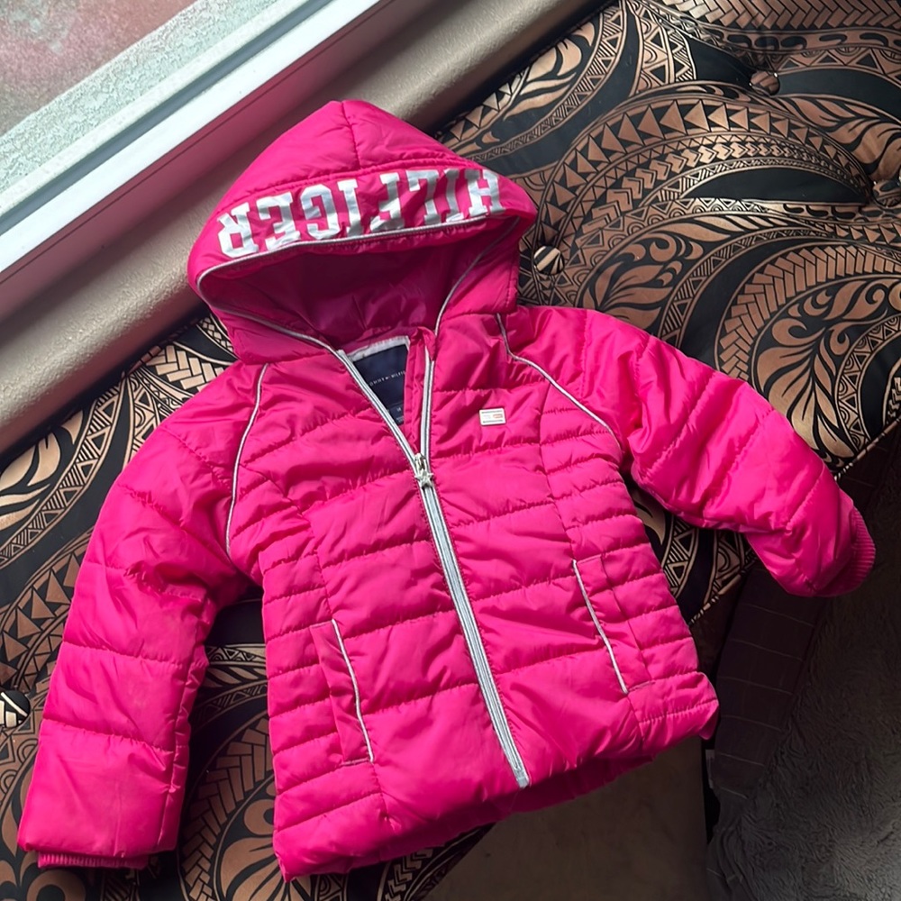 Tommy Hilfiger hot pink girls puffer jacket